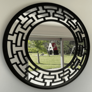 espejo circular diseño laberinto doble